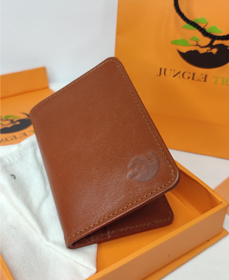 Junglee Tree Black Smart Brown Leather Card Holder 003