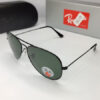 RayB Aviator Polarized Black Sunglasses