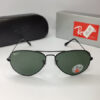 RayB Aviator Polarized Black Sunglasses