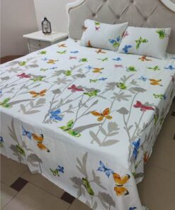 Cotton Satin Bedsheet Butterfly TC-240 Jungle Tree