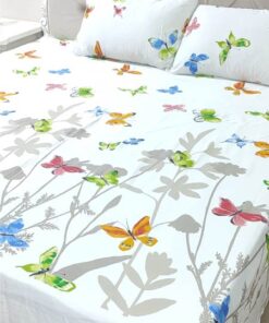 Cotton Satin Bedsheet Butterfly TC-240 Jungle Tree