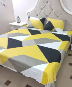 Cotton Satin Bedsheet Elegant Geometric TC-400