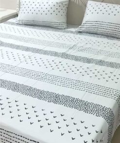Cotton Satin Bedsheet Elegant White TC-240 Jungle Tree