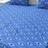Cotton Satin Bedsheet Blue Wave TC-240 Jungle Tree