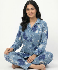 Jungle Tree Night Suit Aqua Flora