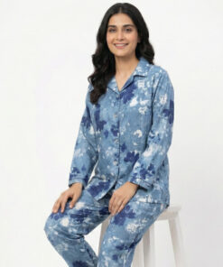 Alternative view of Jungle Tree Night Suit Aqua Flora