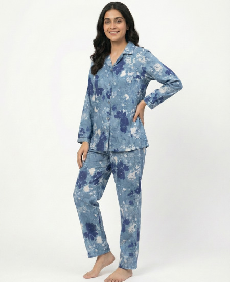 Jungle Tree Night Suit Aqua Flora - Image 5