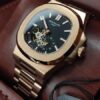 PATK PHLIPE Nautilus Rose Gold Black Dail Watch