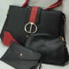 CDior 3Pc Black Ladies Handbag