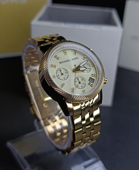 Amazon Leftover Mchl Kors Ladies Watch MK5020 Yellow Gold