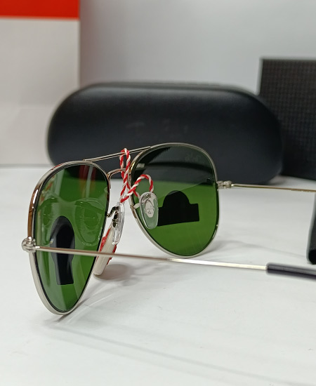 Ray Ban Silver Green Aviator Sunglasses - Image 4