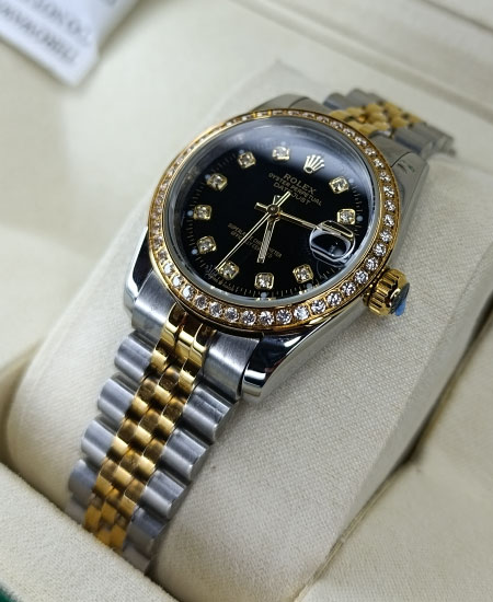 ROLX Women Watch DATEJUST 69173 Black DIAMOND DIAL - Image 3