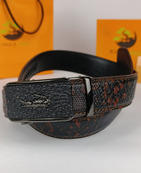 Auto lock Leather Belt