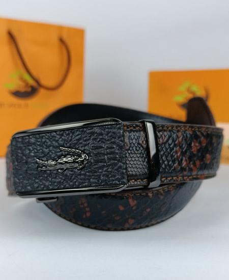 Auto lock Leather Belt