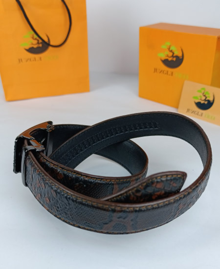 Auto lock Leather Belt