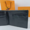 Jungle Tree Black Leather Wallet Dollar Size