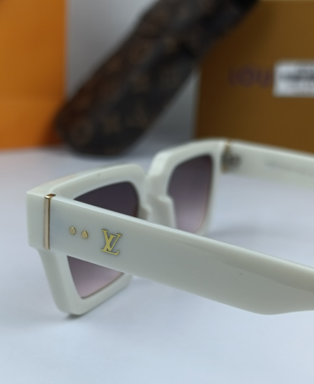 LV Monogram Square White Sunglasses - Image 3