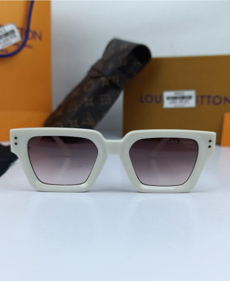 LV Monogram Square White Sunglasses - Image 4