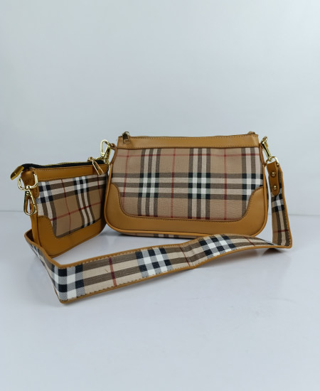 Burberry 2PC Handbag Brown - Image 6
