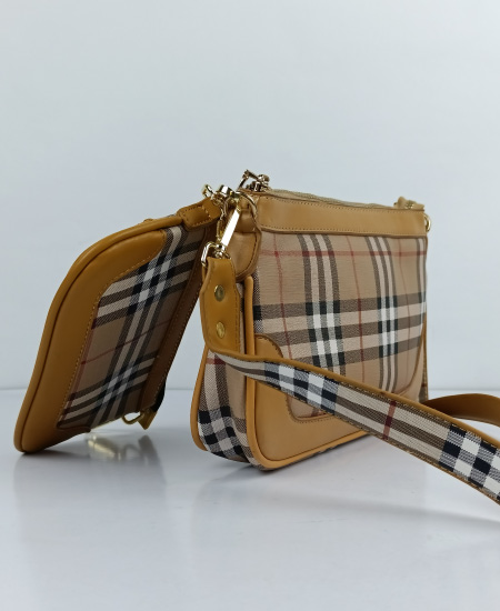 Burberry 2PC Handbag Brown - Image 3
