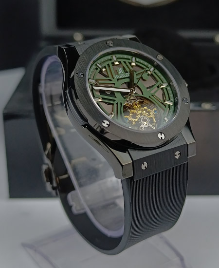 Hublot Watch Green Fusion Skeleton Black Night - Image 3