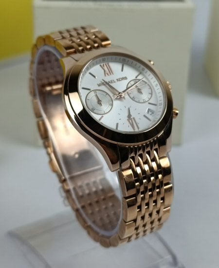 Michael Kors MK5775 Rose Gold MK Watch White - Image 4