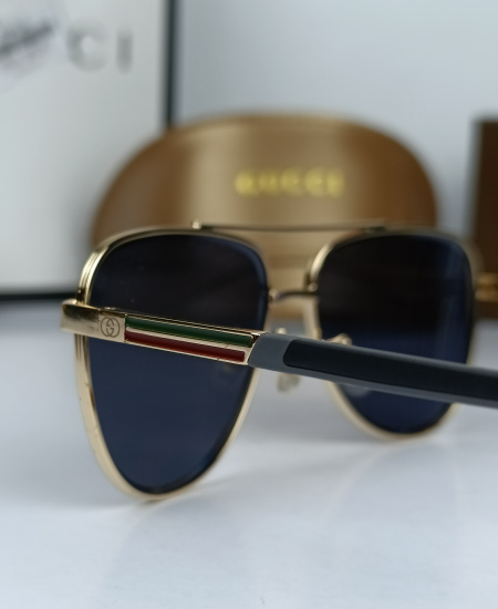 Gucci Sunglasses Aviator Golden Black - Image 5