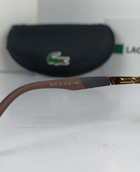 Lacoste Aviator Sunglasses Golden Brown - Image 6