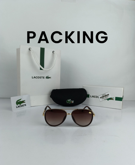 Lacoste Aviator Sunglasses Golden Brown - Image 2