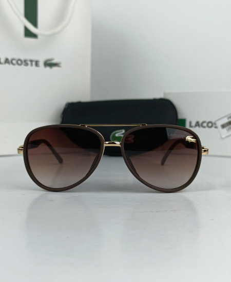 Lacoste Aviator Sunglasses Golden Brown - Image 4