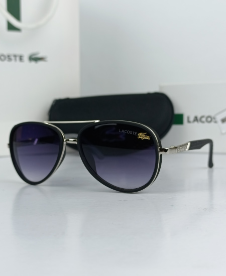 Lacoste Aviator Sunglasses Silver Lac024 - Image 3