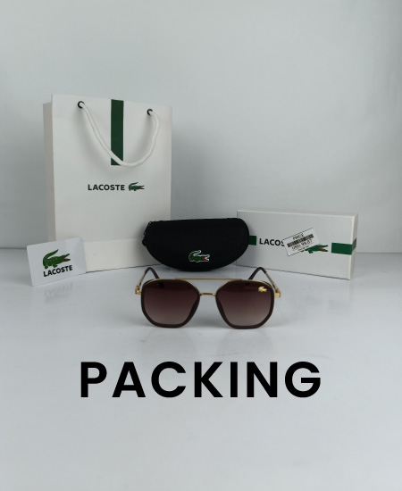 Lacoste Sunglasses Brown Hexagon LAC022 - Image 2