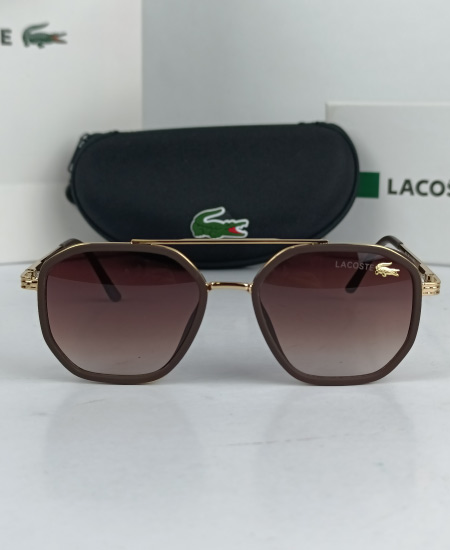 Lacoste Sunglasses Brown Hexagon LAC022 - Image 3