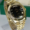 Rolex Day Date Watch Yellow Gold Black Dial Roman 228238
