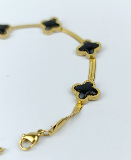 Clover Bracelet Black Jewelry - Image 2