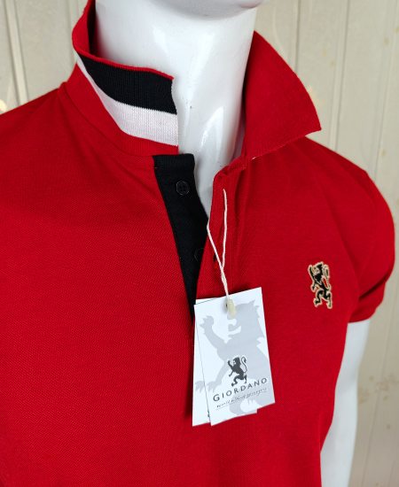 Giordano Polo Shirt Red Small Logo - Image 4