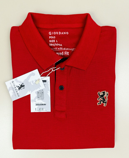 Giordano Polo Shirt Red Small Logo