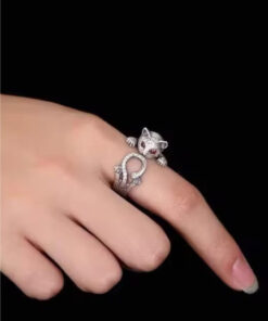 Alternative view of Jungle Tree 925 Sterling Silver Cat Rings