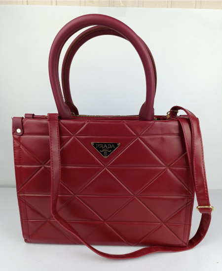 Prada Tote Mehroon Handbag - Image 3