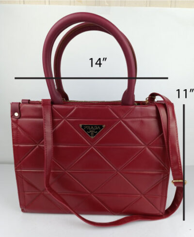 Prada Tote Mehroon Handbag - Image 2