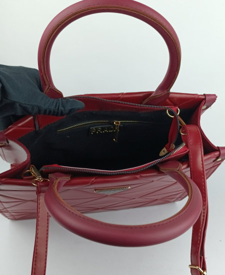 Prada Tote Mehroon Handbag - Image 4