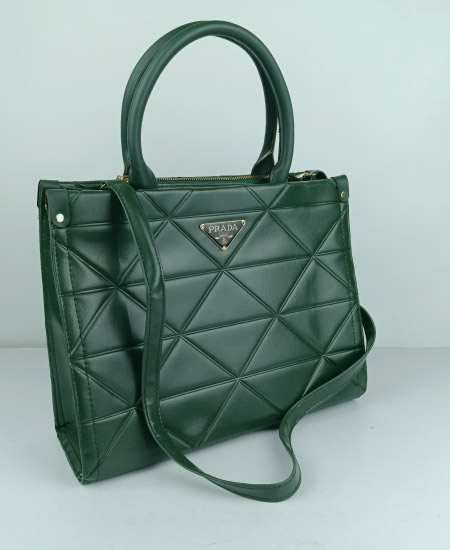 Prada Tote Olive Green Handbag - Image 3