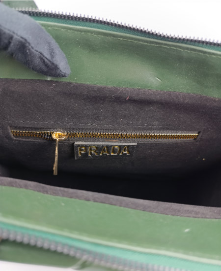 Prada Tote Olive Green Handbag - Image 4