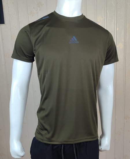 Adidas T-Shirts Khaki Green - Image 4