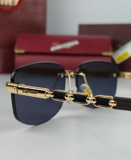 Cartier Black Minimal Sunglasses CRT061 - Image 3
