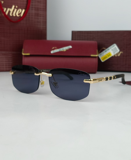 Cartier Black Minimal Sunglasses CRT061