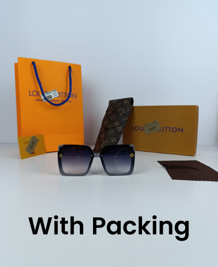 LV Sunglasses Oversize Gray White LV034 - Image 2