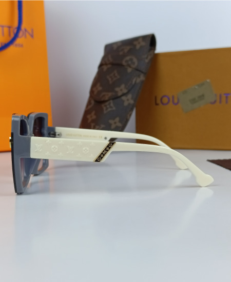 LV Sunglasses Oversize Gray White LV034 - Image 5