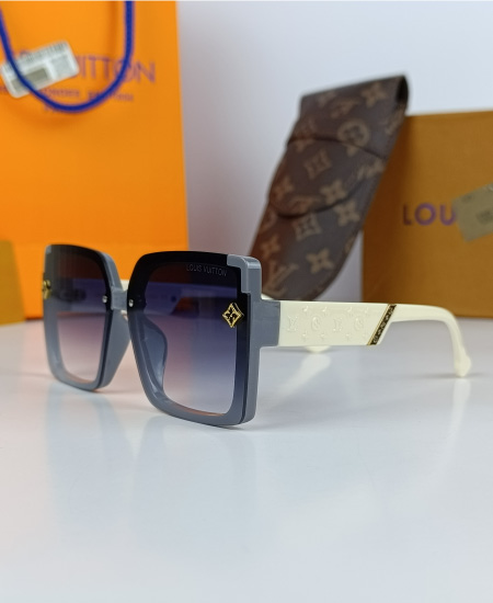 LV Sunglasses Oversize Gray White LV034 - Image 3