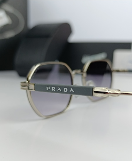 Prada Sunglasses Silver Hex 021 - Image 3